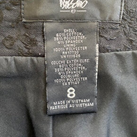 MOSSIMO Black Damask High Waisted Slim Pencil Skirt 8 - Picture 11 of 13